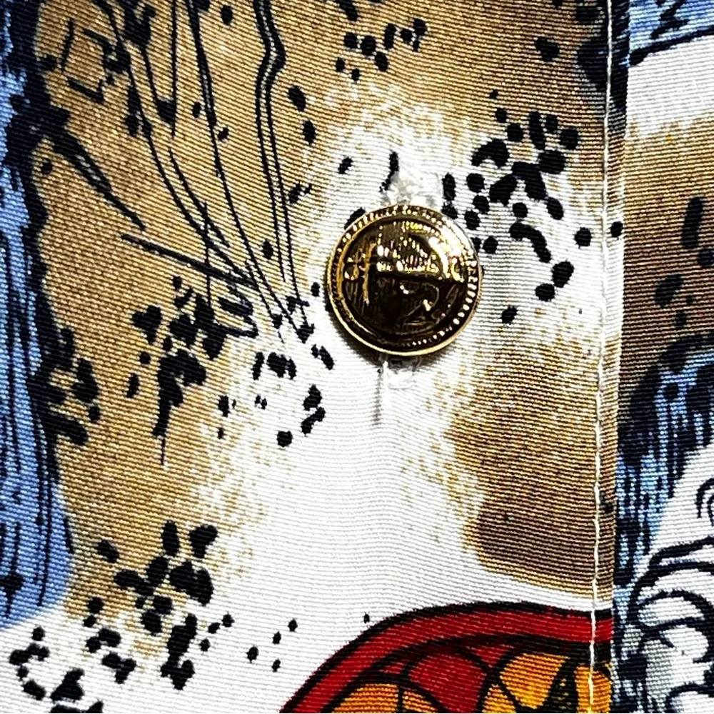 Laura & Jayne Collection Vintage Short Sleeve Multi Color Blouse, Size 14 - Picture 7 of 9